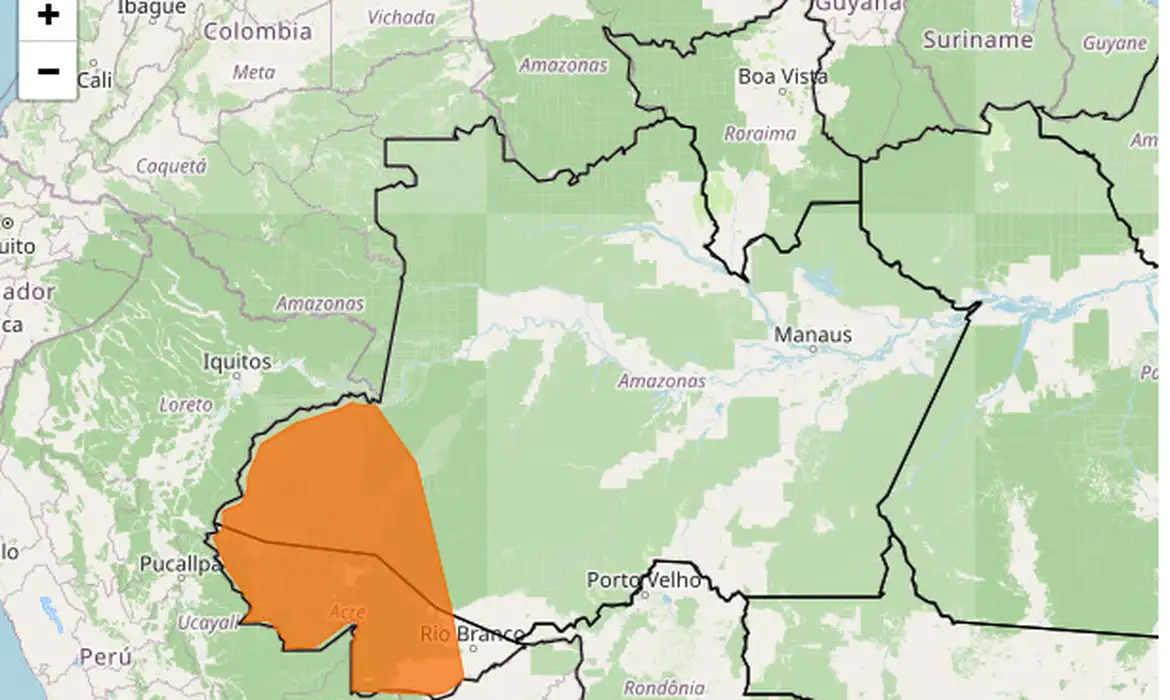 Alerta de chuvas intensas coloca Vale do Juruá em situação de atenção no Acre